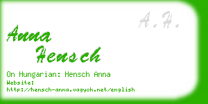 anna hensch business card